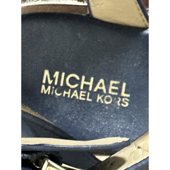 Michael Kors Cunningham Strappy Espadrille Sandal Women's 5.5M Black & Gold - Picture 4 of 9